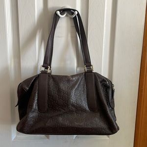 Vintage Brown Leather Gucci Bag